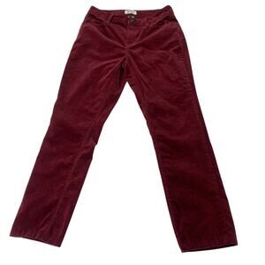 EV1 Sz 6 Red Velvet Bordeaux Preston High Rise Skinny Jeans Wine Soft Pants